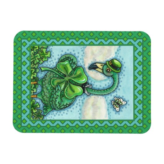 IRISH GROENE FLAMINGO, LEUKE GELUKKIGE ST. PATRICK MAGNEET (Horizontaal)