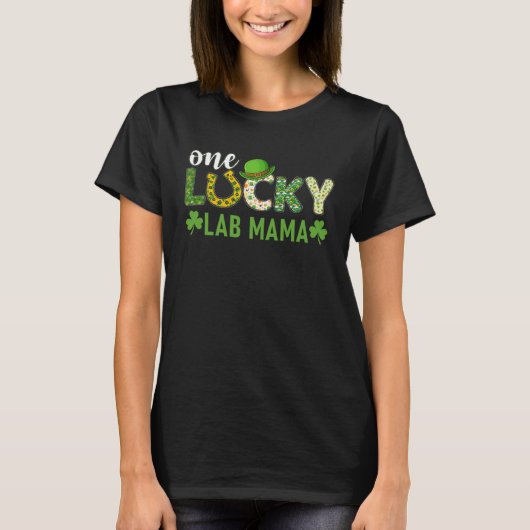 Irish Group Matching One Lucky Lab Mama St Patrick T-shirt (Voorkant)