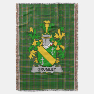 Irish Grumley Coat of Arms Family Crest Ireland Deken