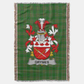 Irish Grymes Wapen van de familie Crest Ierland Deken (Voorkant Verticaal)
