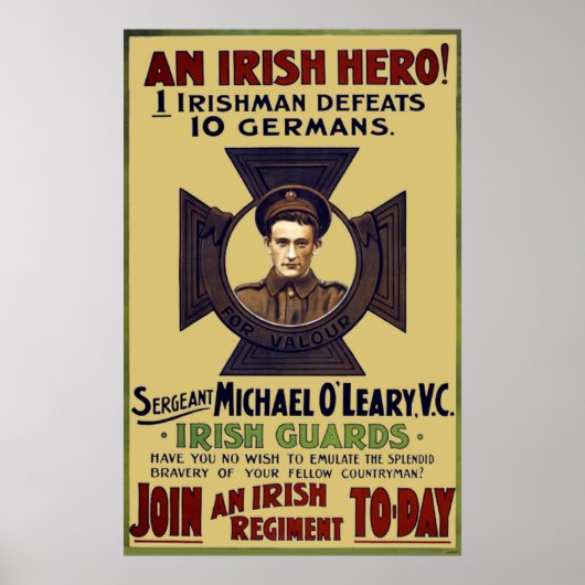 Irish Guard Hero WW I Poster (Voorkant)