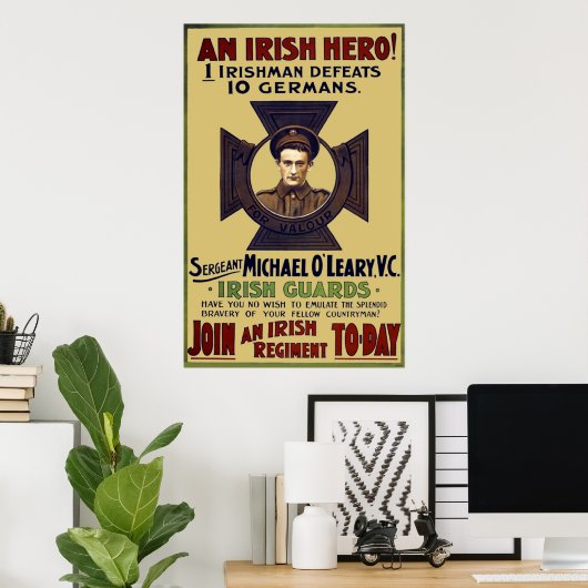 Irish Guard Hero WW I Poster (Thuiskantoor)