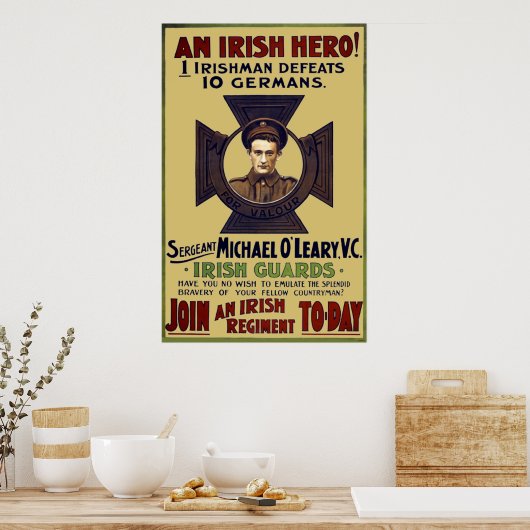 Irish Guard Hero WW I Poster (Keuken)