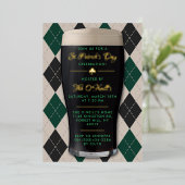 Irish Guinness Pint St. Patrick's Day Party Real Folie Uitnodiging (Staand Voorkant)
