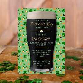 Irish Guinness Pint St. Patrick's Day Party Real Folie Uitnodiging