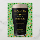 Irish Guinness Pint St. Patrick's Day Party Real Folie Uitnodiging (Voorkant)