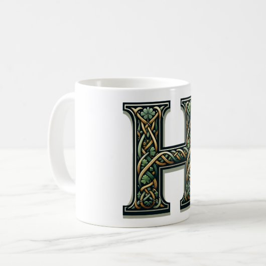 Irish H Monogram Coffee Mug Koffiemok (Voorkant links)
