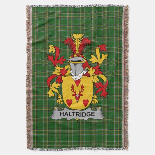 Irish Haltridge Coat of Arms Family Crest Ireland Deken (Voorkant Verticaal)
