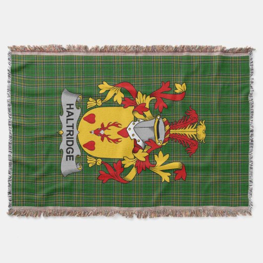 Irish Haltridge Coat of Arms Family Crest Ireland Deken (Voorkant)