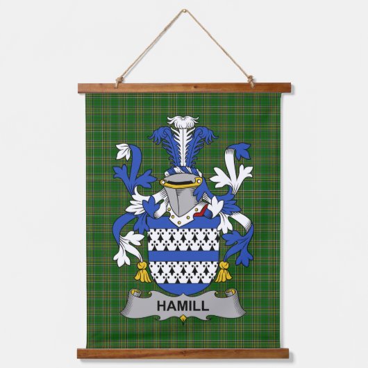 Irish Hamill Coat of Arms Family Crest Hangend Wandkleed (Voorkant)