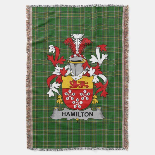 Irish Hamilton Coat of Arms Family Crest Ierland Deken (Voorkant Verticaal)