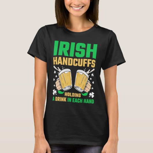 Irish Handboffs Beer St Patricks Day T-shirt (Voorkant)