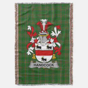 Irish Handcock Coat of Arms Family Crest Ireland Deken