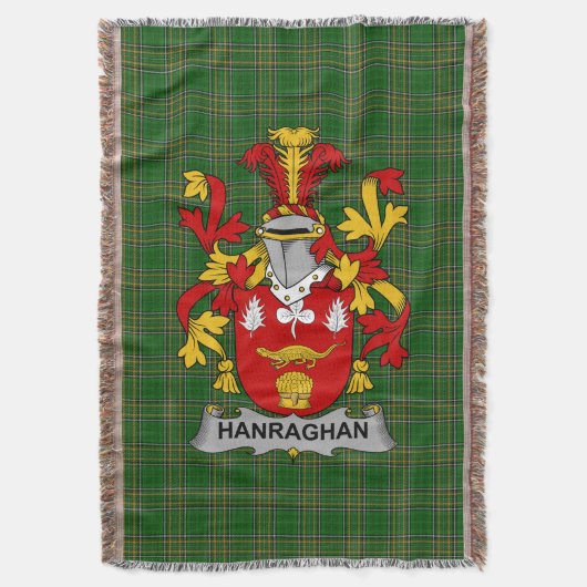 Irish Hanraghan of O_Hanraghan Wapenfamilie Deken (Voorkant Verticaal)