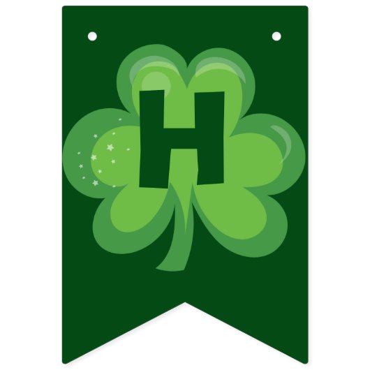 Irish Happy Birthday Green Clover Vlaggetjes (Tweede vlag)