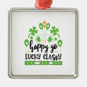 Irish Happy Go Lucky Classy Metalen Ornament