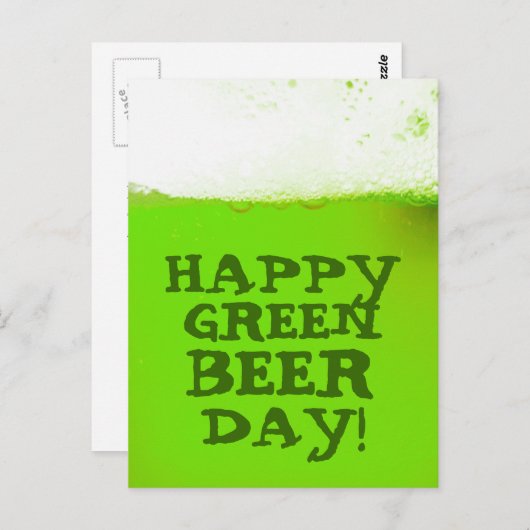 Irish Happy Green Beer Day Postcard Briefkaart (Voorkant / Achterkant)