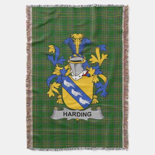 Irish Harding Coat of Arms Family Crest Ireland Deken (Voorkant Verticaal)