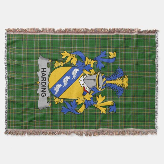 Irish Harding Coat of Arms Family Crest Ireland Deken (Voorkant)