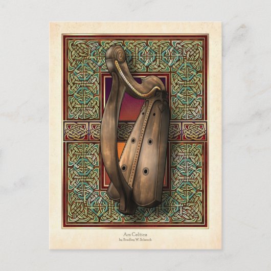 Irish Harp Briefkaart (Voorkant)
