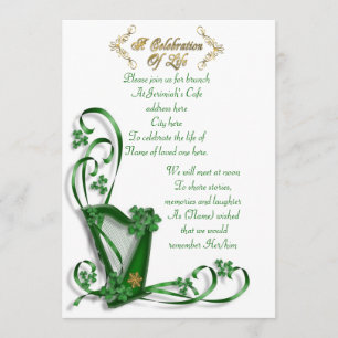 Irish Harp "Celebration of Life" Kaart