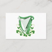 Irish Harp en Shamrocks Visitekaartje (Achterkant)