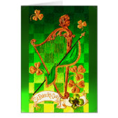 IRISH HARP, GREEN GOLD SHAMROCKS St Patrick's Day (Voorkant)