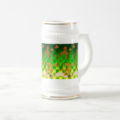 IRISH HARP, GREEN GOLD SHAMROCKS St Patrick's Day Bierpul (Voorkant rechts)