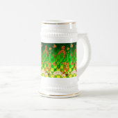 IRISH HARP, GREEN GOLD SHAMROCKS St Patrick's Day Bierpul (Voorkant rechts)