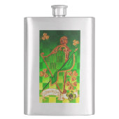 IRISH HARP, GREEN GOLD SHAMROCKS St Patrick's Day Heupfles (Voorkant)