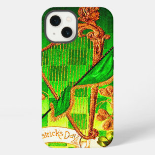 IRISH HARP, GREEN GOLD SHAMROCKS St Patrick's Day iPhone 13 Hoesje