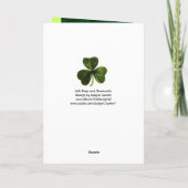 IRISH HARP, GREEN GOLD SHAMROCKS St Patrick's Day Kaart (Achterkant)