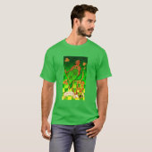 IRISH HARP, GREEN GOLD SHAMROCKS St Patrick's Day T-shirt (Voorkant volledig)