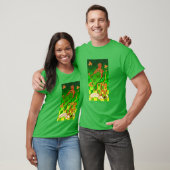 IRISH HARP, GREEN GOLD SHAMROCKS St Patrick's Day T-shirt (Unisex)