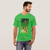 IRISH HARP, GREEN GOLD SHAMROCKS St Patrick's Day T-shirt (Voorkant volledig)