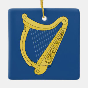Irish Harp Keramisch Ornament
