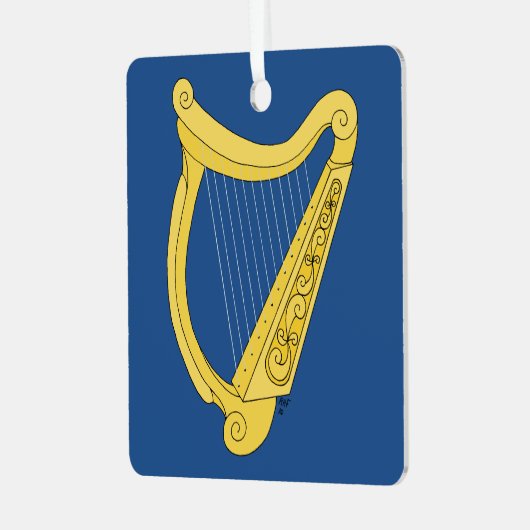 Irish Harp Metalen Ornament (Voorkant links)