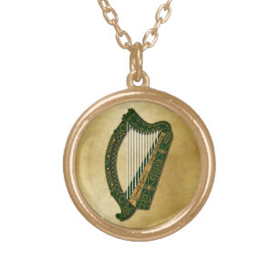 Irish Harp on Gold - 3 Goud Vergulden Ketting