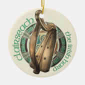 Irish Harp Pendant/Ornament Keramisch Ornament (Voorkant)
