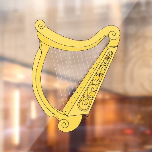Irish Harp Raamsticker (Vel 2)