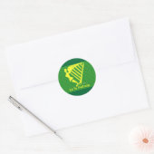 Irish Harp Ronde Sticker (Envelop)