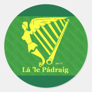 Irish Harp Ronde Sticker