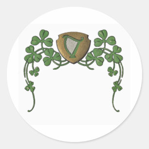 Irish Harp Ronde Sticker