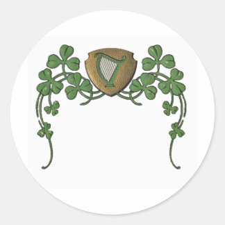 Irish Harp Ronde Sticker