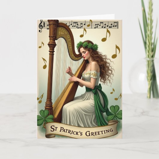 Irish Harp Serenade St Patricks Card Kaart (Voorkant)