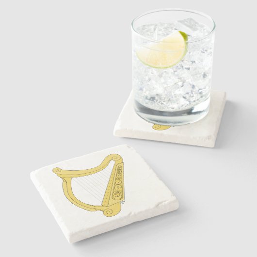 Irish Harp Stenen Onderzetter (Zijkant)