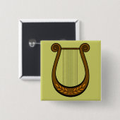Irish Harp Vierkante Button 5,1 Cm (Voorkant /achterkant)
