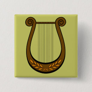 Irish Harp Vierkante Button 5,1 Cm