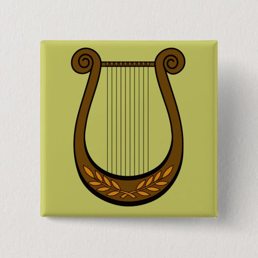 Irish Harp Vierkante Button 5,1 Cm (Voorkant)