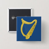 Irish Harp Vierkante Button 5,1 Cm (Voorkant /achterkant)